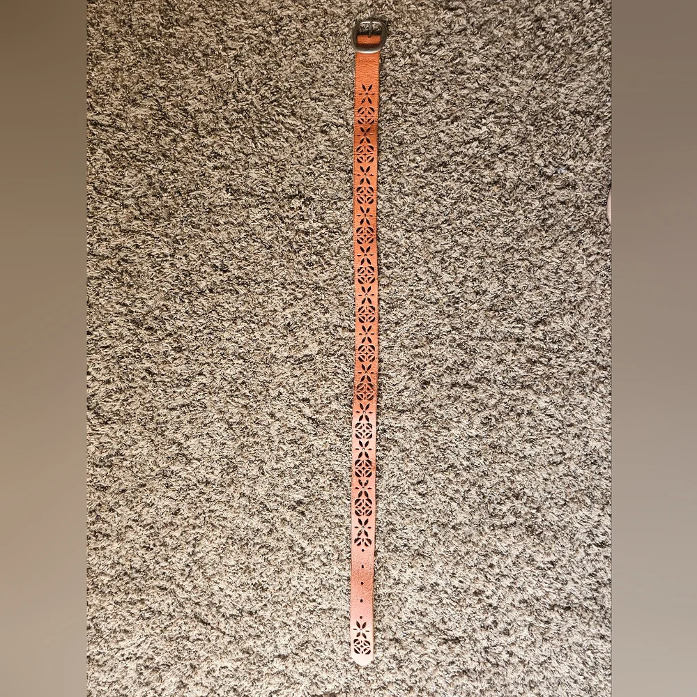 Fossil leather floral cognac brown‎ belt